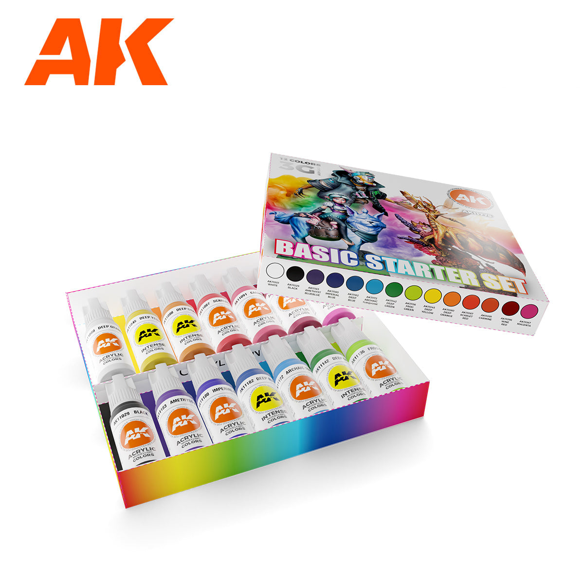 Basic Starter Set – 14 couleurs Acrylics 3GEN choisies par Jose Davinci - Lootbox