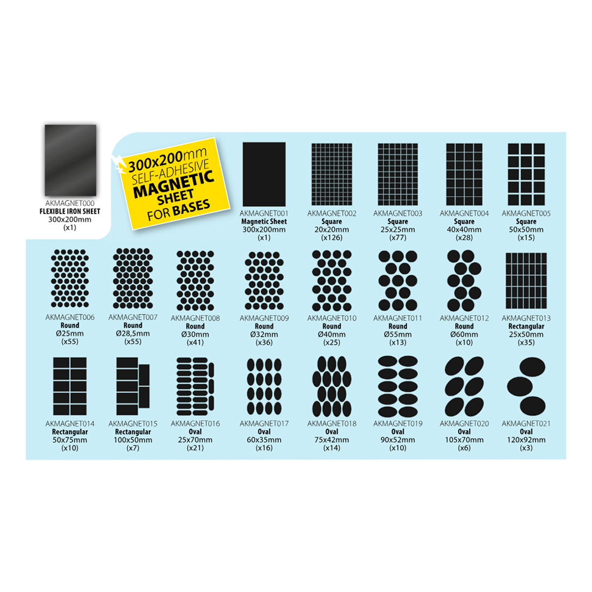 AK Magnets for Bases - Carrés 25x25 mm