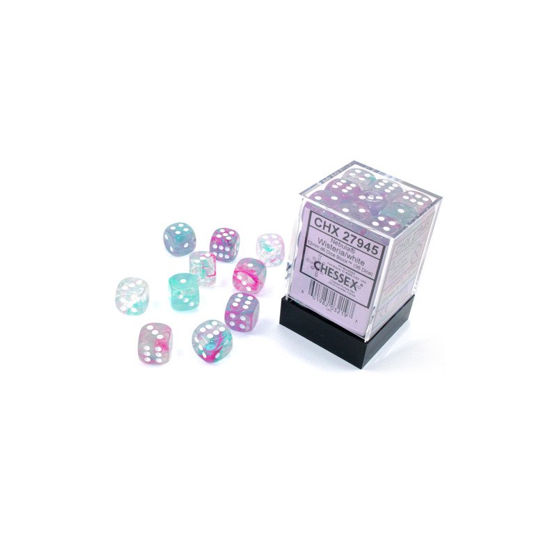 Set de 36 dés D6 - 12mm - Nebula Wisteria / White Luminary
