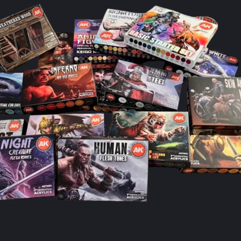 Des boites de peintures thématiques ak interactive pour figurines et miniatures