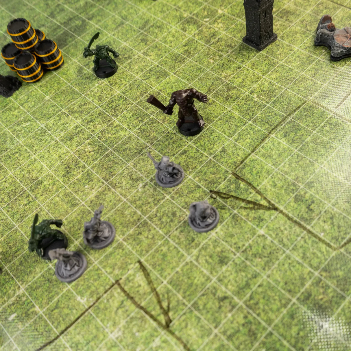 Tapis de jeu quadrillé effaçable pour JDR - plaine