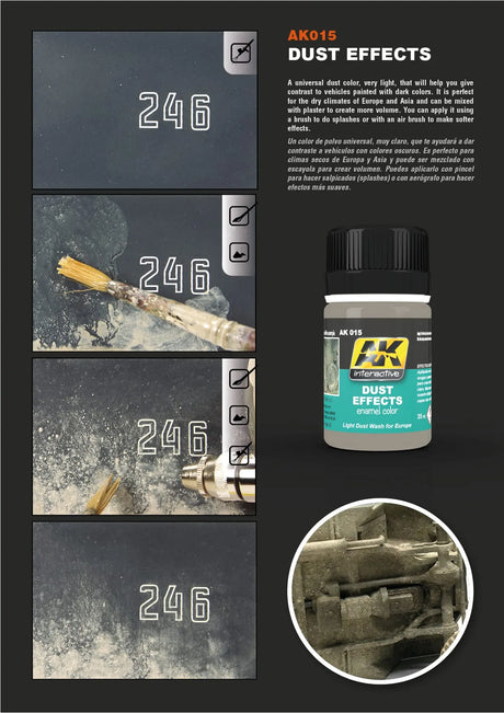 AK Interactive - Dust effects and white spirit - Effets de poussière pour figurines - Lootbox