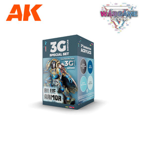 Peintures AK 3GEN - Kit Wargame Color - Armures bleues - Lootbox