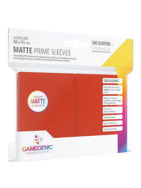 GameGenic - Protège-cartes - 100 Card Sleeves - Red Matte Prime - Lootbox