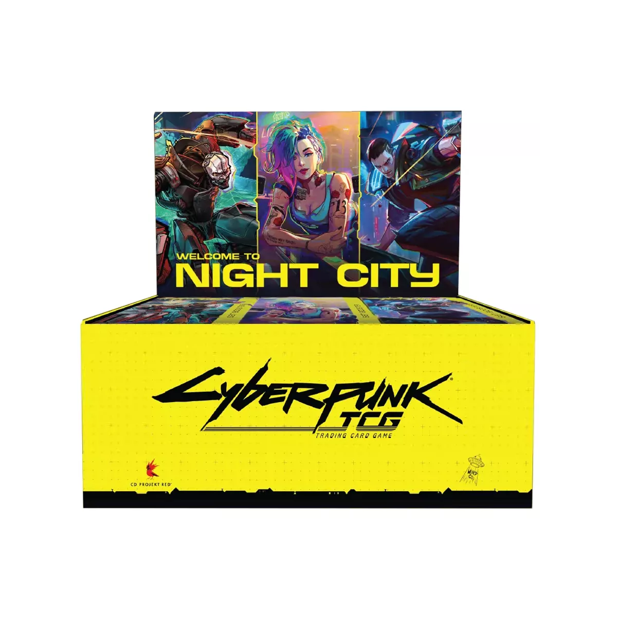 display de boosters cyberpunk tcg en français
