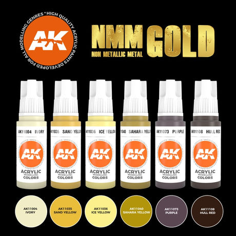 Peintures AK 3GEN - Kit - Peintures pour métaux non métalliques : Or (NMM) - Lootbox