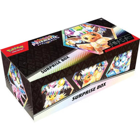Coffret surprise Pokémon Evolutions Prismatiques avec Evoli en couverture
