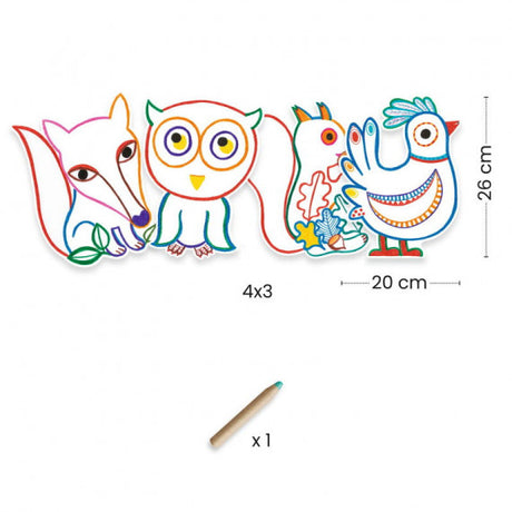 Coloriage à révéler - Animaux de la forêt