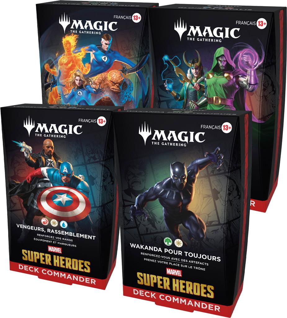 Magic - Lot de 4 Decks Commander Marvel - FR