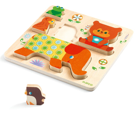 Puzzle d'encastrement en bois 5 pièces - Woodypile