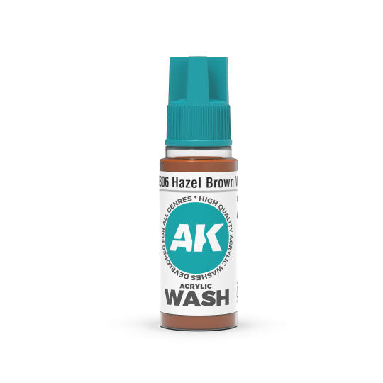 AK Acrylic Washes - Hazel Brown Wash - 18 mL