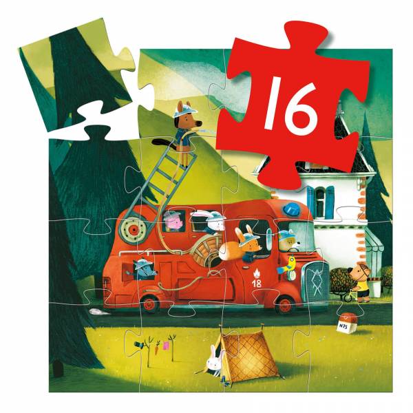 Puzzle 16 pcs - Le camion de pompier