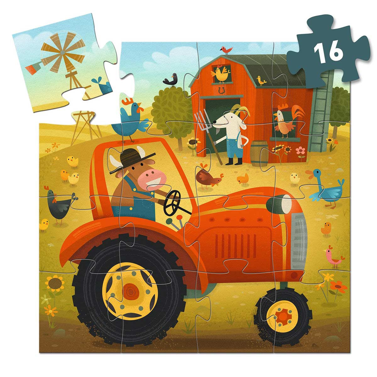 Puzzle 16 pcs - Le tracteur