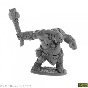 Figurine d'ogre armé d'une massue pour jeux de rôles