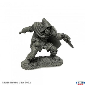 figurine de voleur ou assassin demi orc pour jeux de rôles