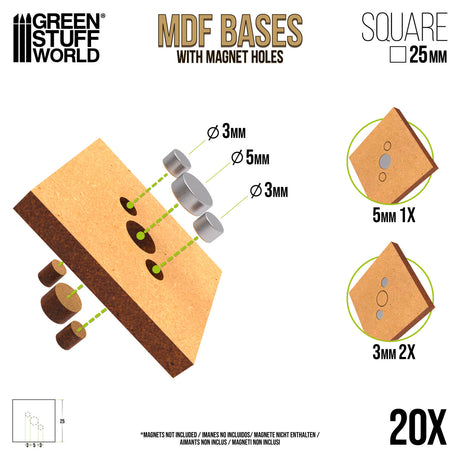 GSW - Socles carrés MDF 25x25mm