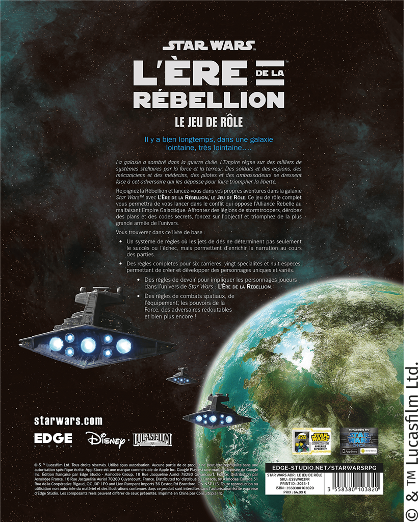 Star Wars l'Ere de la rébellion - Livre de règles