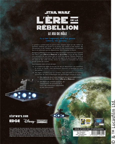 Star Wars l'Ere de la rébellion - Livre de règles