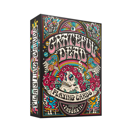 cartes à jouer illustrées dans le style du groupe grateful dead