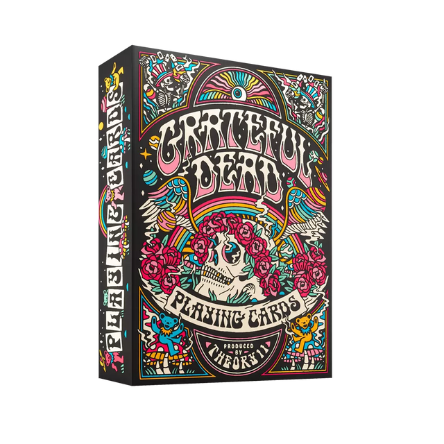 cartes à jouer illustrées dans le style du groupe grateful dead