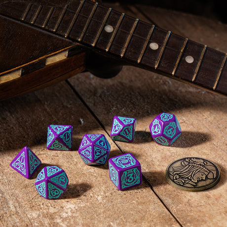 Set de dés pour jeu de rôle d20 d10 d12 d6 d8 d4 d2