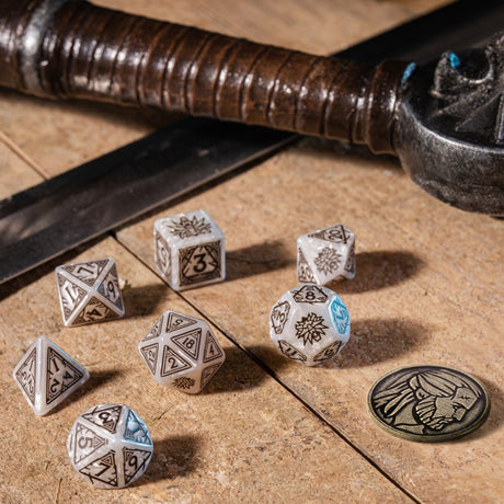 Set de dés pour jeu de rôle d20 d10 d12 d6 d8 d4 d2