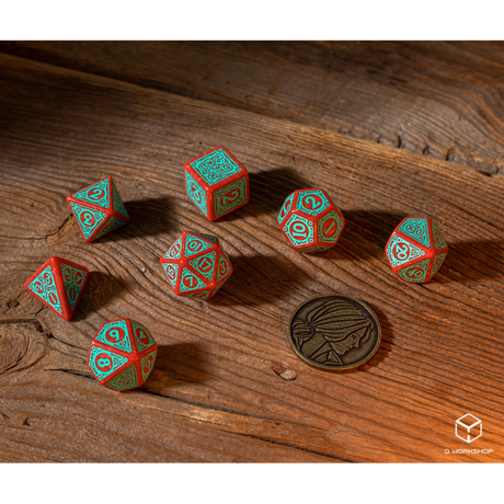 Set de dés pour jeu de rôle d20 d10 d12 d6 d8 d4 d2