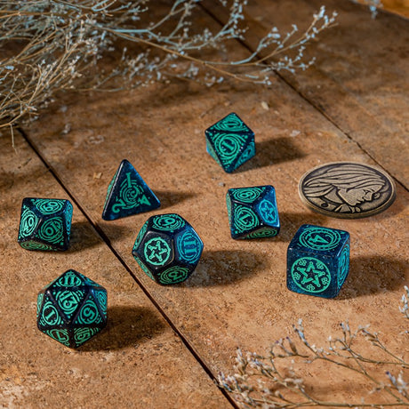Set de dés pour jeu de rôle d20 d10 d12 d6 d8 d4 d2